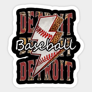 Graphic Baseball Detroit Proud Name Team Vintage Sticker